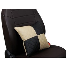 Подушка в салон автомобиля Модель №1 "РОМБ" (Экокожа) Черный,бежевый / podr001014 АВТОПИЛОТ