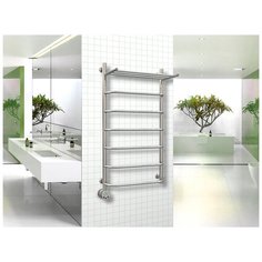 Электрический полотенцесушитель Роснерж Трапеция L208100 100x50 с полкой, ЛЕВЫЙ ТЭН