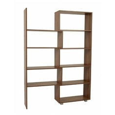 Стеллаж MEBELSON Стеллаж 1 9 полок, материал: ЛДСП, ШxГxВ: 112.2х30х185 см, ясень шимо темный