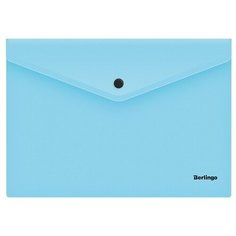 Berlingo Папка-конверт на кнопке Instinct А4, пластик, 10 шт. аквамарин