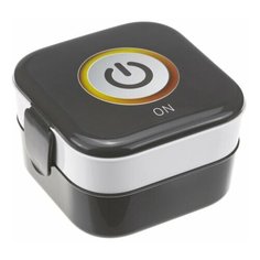 Контейнер для обеда "Кнопка" (0,4 л+0,4 л) черный Idea (М Пластика)