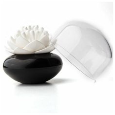 Контейнер для хранения ватных палочек Lotus черный/белый QL10157-BK-WH Qualy