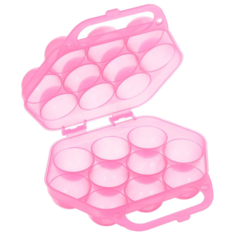 Контейнер пищевой для яиц, с ручкой, на 10 шт, цвет розовый Idea (М Пластика)