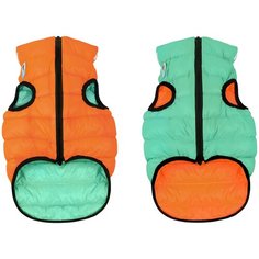 Жилет для собак AiryVest Lumi двусторонний светящийся 22 XS оранжевый/салатовый