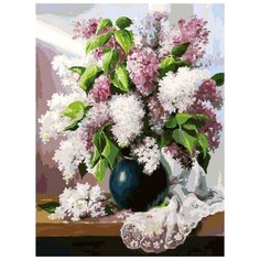 Картина по номерам "Пушистая сирень", 30x40 см Белоснежка
