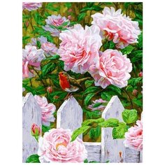 Картина по номерам "Птичка на заборе", 30x40 см Белоснежка