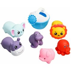 Крошка Я / Развивающая игрушка / Игрушка для ванной / Набор игрушек для купания, 6 шт + леечка
