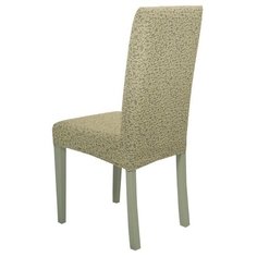 Чехол на стул без оборки Venera "Жаккард", цвет светло-бежевый, 1 предмет