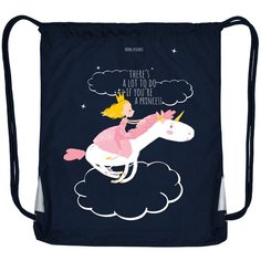 Мешок для обуви синий "YOUNG PRINCESS.ЕДИНОРОГ" 35 х 45 см Bruno Visconti