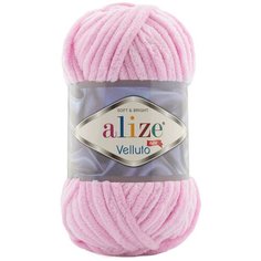 Пряжа для вязания Ализе Velluto (100% микрополиэстер) 5х100г/68м цв.031 детский розовый Alize