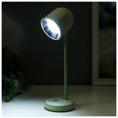 Лампа настольная Risalux LED, 4 Вт, 3 режима, АКБ, USB, белый, 10,5*10,5*34,5 см