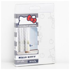 Комплект штор Волшебная ночь Hello Kitty, 150*270 см, 2 штуки, белый, вуаль
