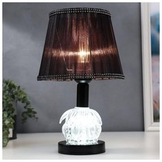 Лампа настольная Risalux E27, 40 Вт, LED подсветка, черный, 21*21*34 см