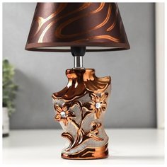 Лампа настольная Risalux Е14, 40 Вт, коричнево-золотой, 17*17*29 см