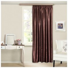 Штора портьерная Witerra "Водевиль", 135*260 см, цвет шоколад, тиснение