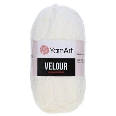 Пряжа YarnArt "Velour", 100% микрополиэстер, 170 м/100 г, (841 молочный)