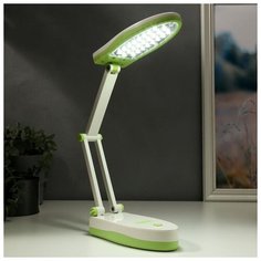 Лампа настольная Risalux 25*LED, 3 Вт, 2 режима, USB, АКБ, бело-розовая, 17*7,5*6,5 см