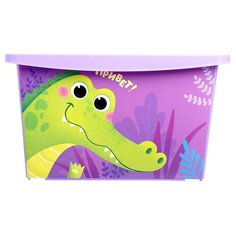 Ящик для хранения ZABIAKA универсальный, с крышкой, объем 30 л, цвет фиолетовый