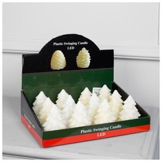 Набор световых фигур Luazon Lighting воск, "Елочки", 8 см, 12 штук, белый