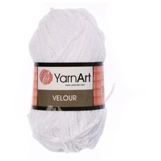 Пряжа YarnArt "Velour", 100% микрополиэстер, 170 м/100 г, (840 белый)