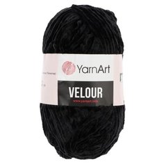 Пряжа YarnArt "Velour", 100% микрополиэстер, 170 м/100 г, (842 черный)