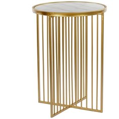 Столик кофейный с белым мрамором 40х40х56 см ГЛАСАР