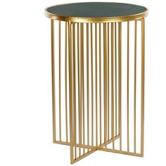 Столик кофейный с зеленым мрамором 40х40х56 см ГЛАСАР