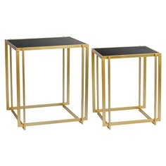 Столики приставные с черным мрамором, набор 2 предмета ГЛАСАР