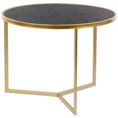 Столик журнальный с черным мрамором 60х60х46 см ГЛАСАР