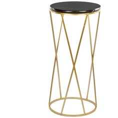 Столик приставной с черным мрамором 33х33х72 см ГЛАСАР