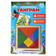 Головоломка Лесная мастерская Танграм Новый год с шаблонами (4936490) разноцветный