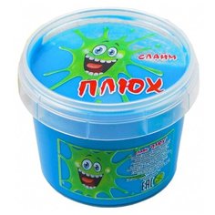 Лизун Плюх в контейнере голубой