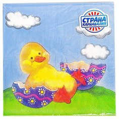 Салфетки бумажные "Пасхальные кролики" набор 20 шт., 33 х 33 см 1670337 Страна Карнавалия