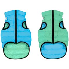Жилет для собак AiryVest Lumi двусторонний светящийся 30 XS салатовый/голубой