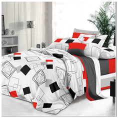 Постельное белье поплин монблан 2-х спальное с евро простыней Iv Selena