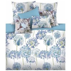 Постельное белье 2-спальное с евро простыней Mona Liza Nora, сатин, 50 х 70 см, белый/сиреневый