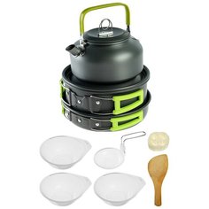 Набор посуды туристический походный кастрюля чайник сковорода тарелки Maclay