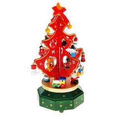 Сувенир новогодний "Ель на подставке с игрушками" 18 предметов, музыкальная, заводная 728561 Сима ленд