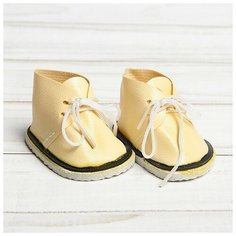 Ботинки для куклы "Завязки", длина подошвы 6 см, 1 пара, цвет кремовый 3495212 Сима ленд