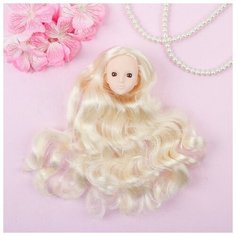 Голова для изготовления куклы, волосы "Кудри" блондинка, цвет глаз карий 3635973 Сима ленд