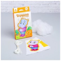 Набор для творчества "Игрушка из плюша": Бегемот с цветочком 4669570 Школа талантов