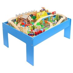 Железная дорога, 98 элементов, стол в комплекте 3098565 Сима ленд