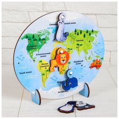 Головоломка. Игрушка с крючками "Животные мира" 4276119 Лесная мастерская