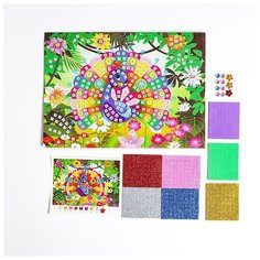 Мозаика стикерная "Павлин" блестки, стразы 5275582 Сима ленд