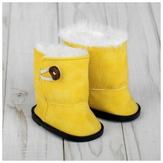 Сапоги для куклы "Пуговка", длина подошвы 7,5 см, цвет жёлтый 4258991 Сима ленд