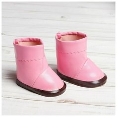 Сапоги с отворотами для куклы, длина подошвы 7,5 см, цвет розовый 3495215 Сима ленд