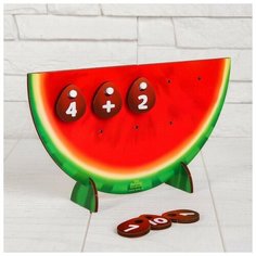 Головоломка. Игрушка с крючками "Числовой арбуз" 4276120 Лесная мастерская