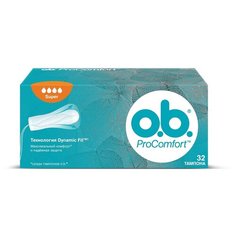 O.b. тампоны ProComfort Super, 4 капли, 32 шт.