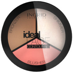 Ingrid Cosmetics Палитра для контурирования лица Ideal Face 3 в 1 розовый/бежевый/кремовый