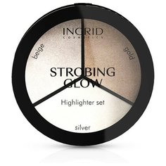 Ingrid Cosmetics Палетка для стробинга Strobing Glow beige/gold/silver